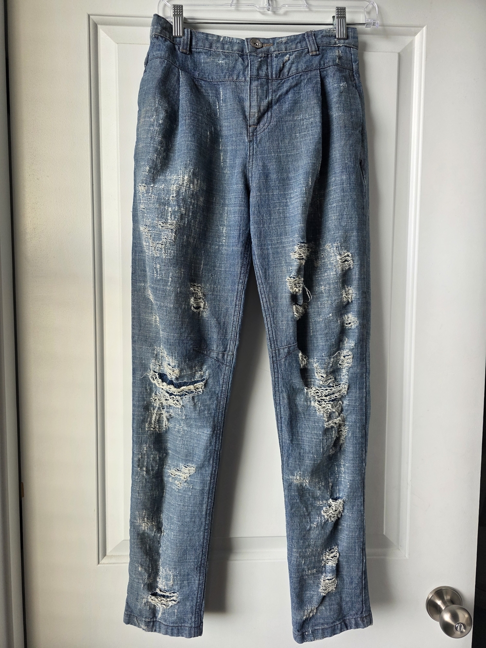 Free People Distressed Medium Straight, Skinny Tapered-Leg Jeans
